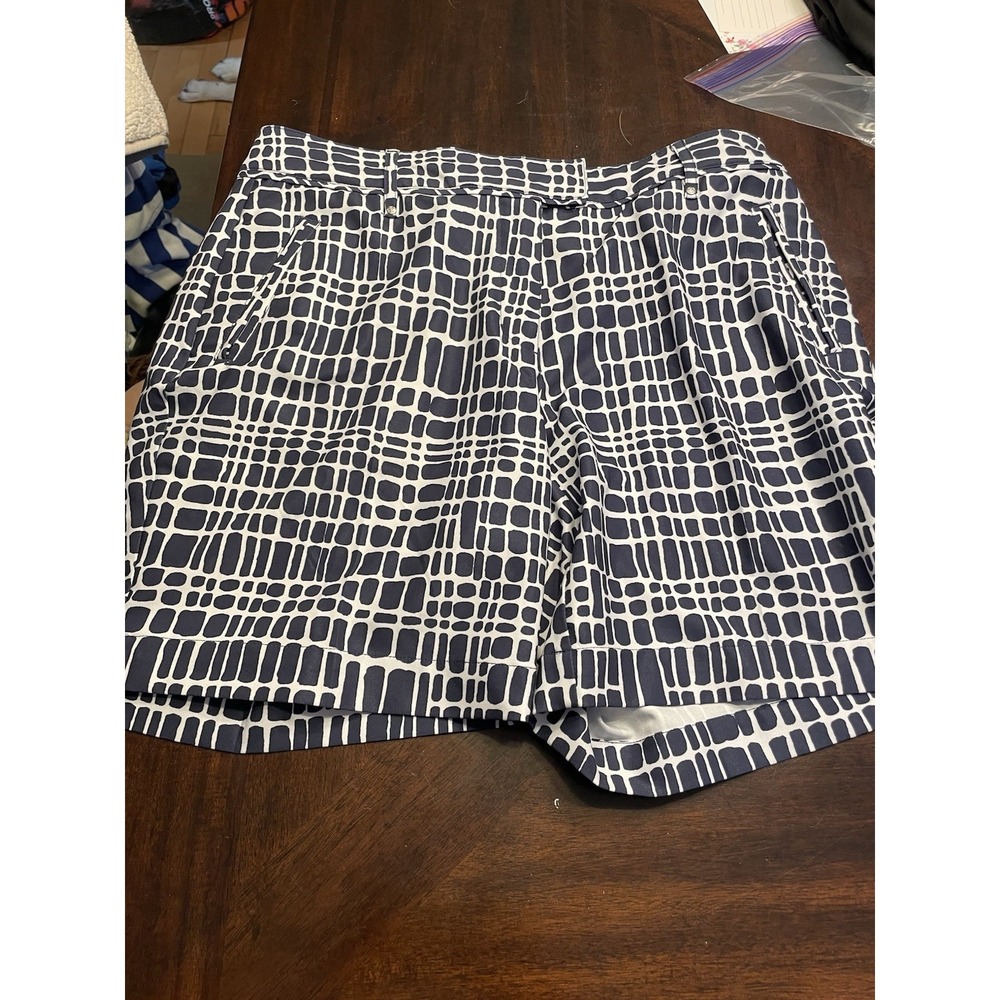Lady Hagen Golf Shorts Size 6 Cobblestone Navy White English Garden Series